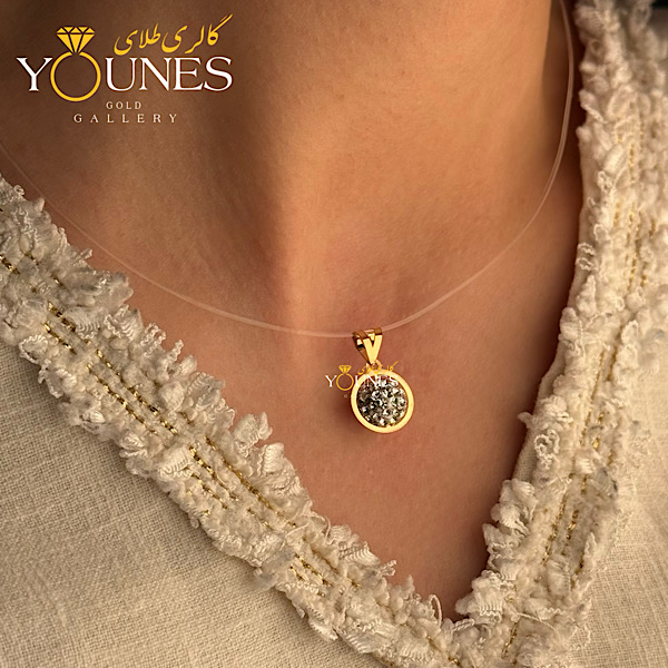 آویز سواروسکی گوی نقره ای طلا